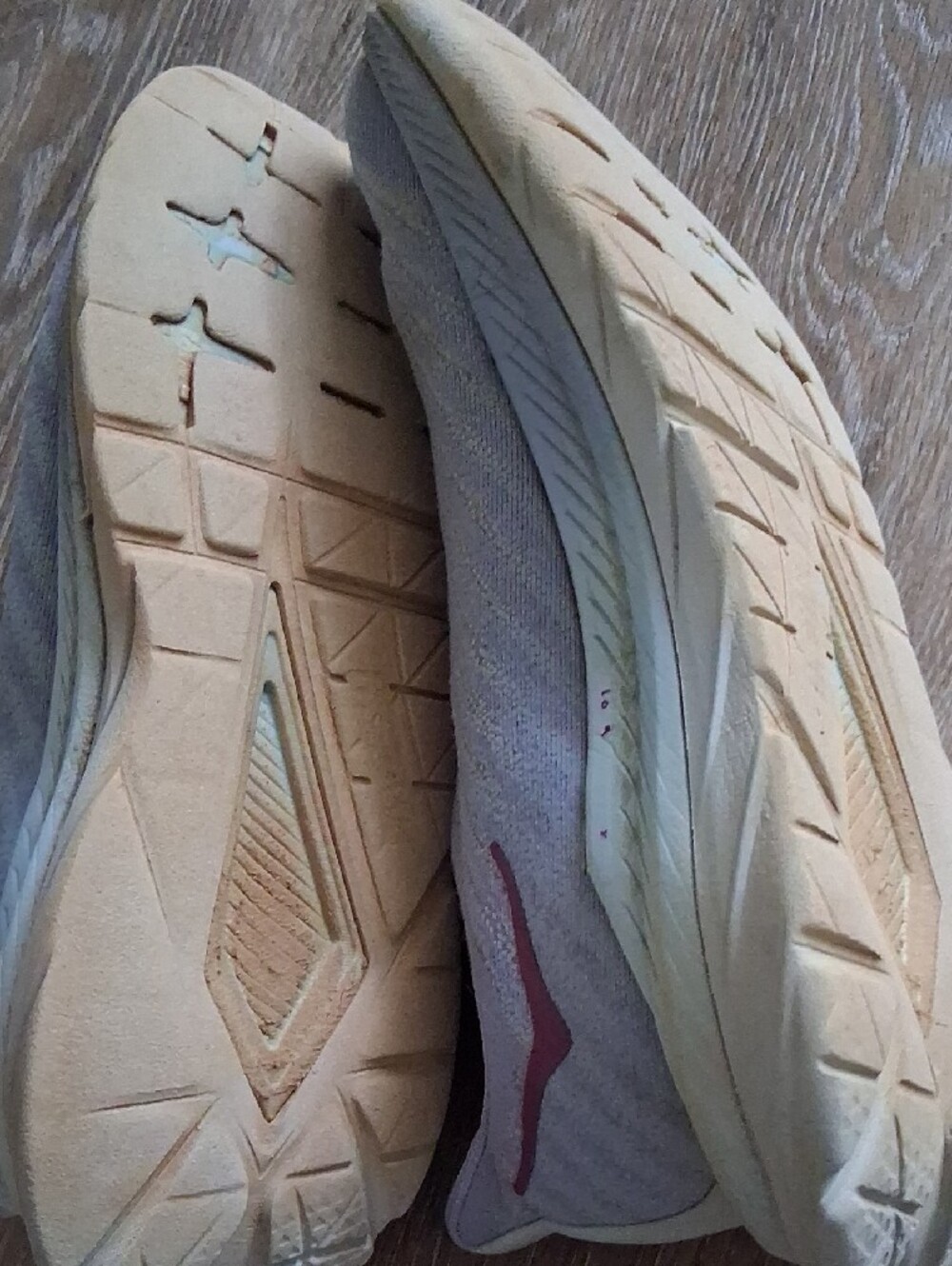 Hoka Women's Light Gray and Pink Athletic Running Shoes - Picture 8 of 8